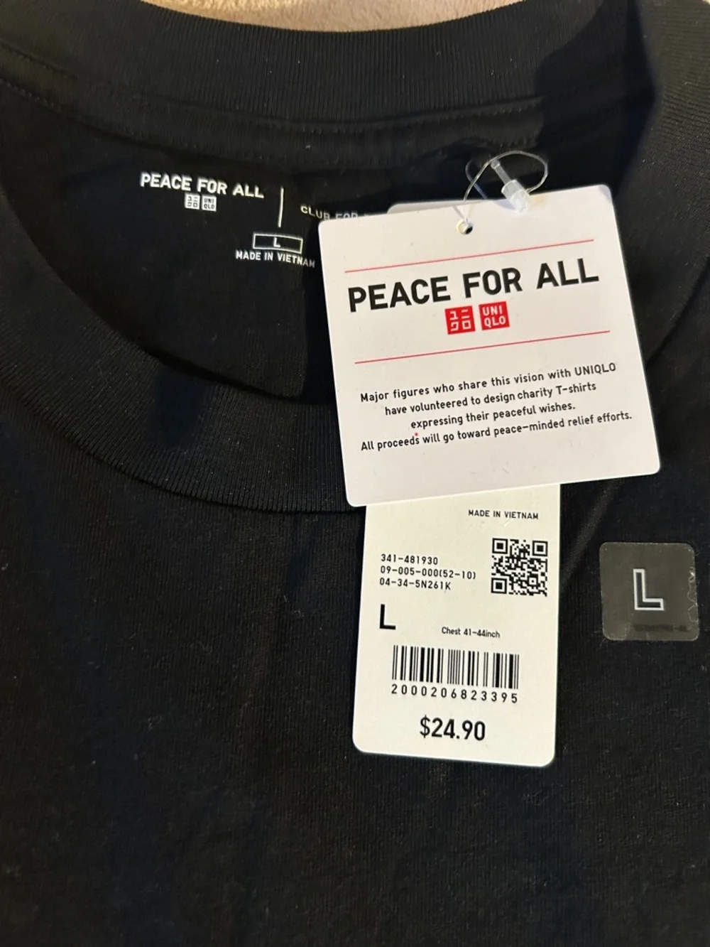 Uniqlo Black Short Sleeve Tee with Rainbow Brushstroke - Picture 2 of 4